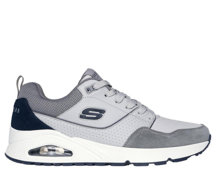 Men's Wide Fit Skechers 183020 Uno Retro One Trainers - Grey in Grey - Image 1