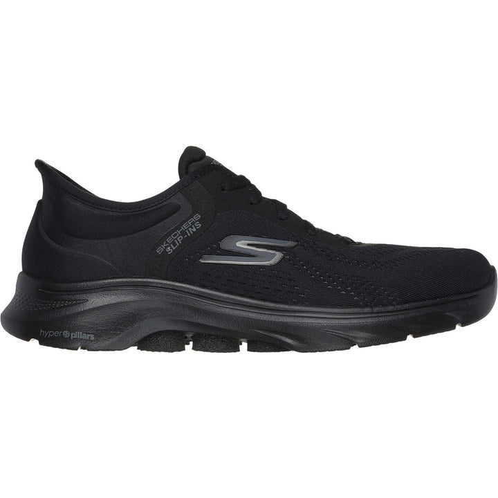 Women's Wide Fit Skechers 125233 Slip-ins Go Walk 7 Valin Trainers in Black - Image 1