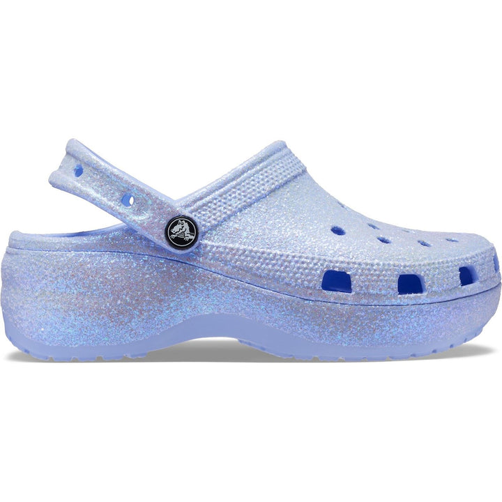 Women's Crocs 207241 Classic Platform Glitter Clog Sandals in Shitake - Image 1