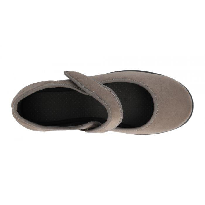 Women's Wide Fit DB Vole Shoes in Black Stretch Suedette - Image 1