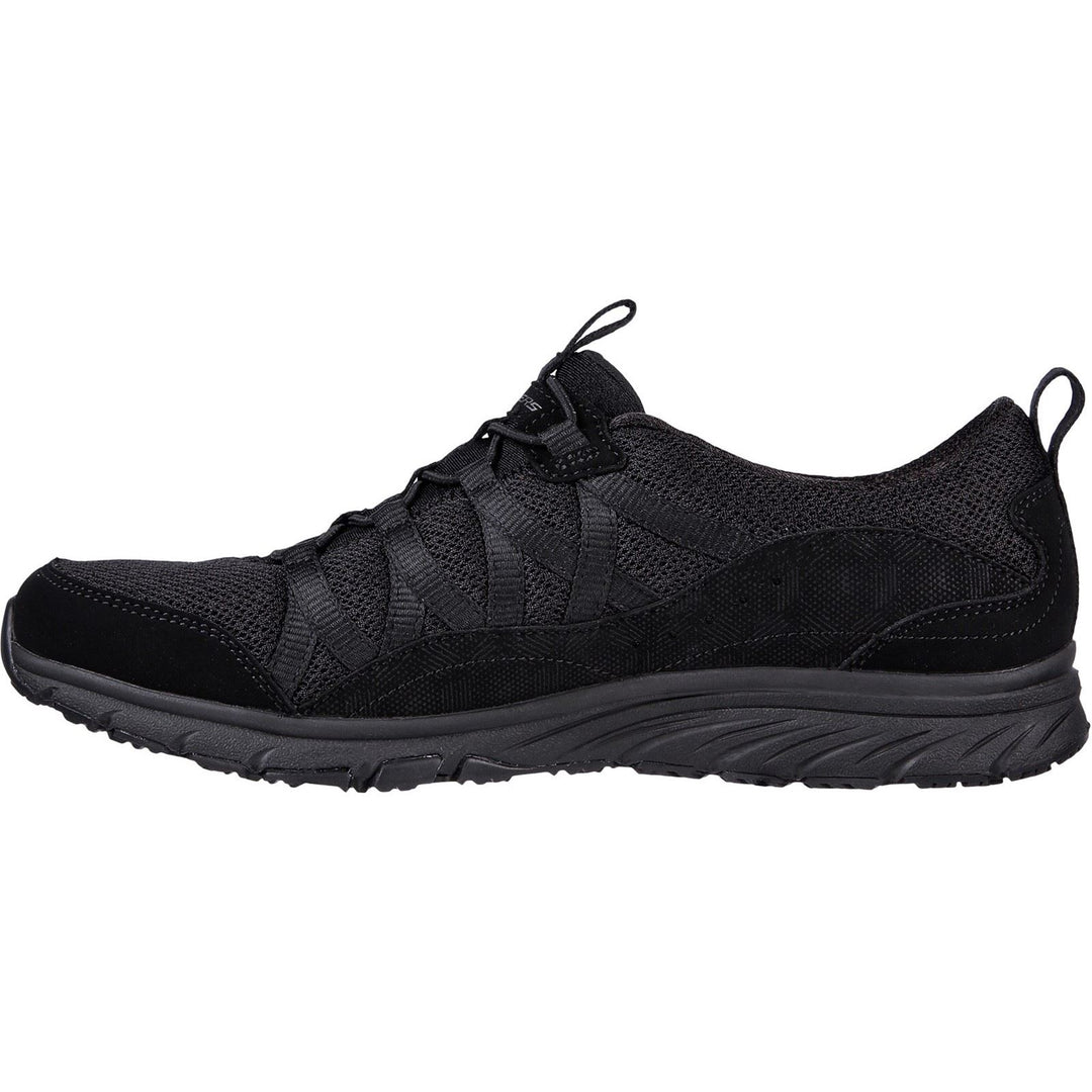 Women's Wide Fit Skechers 104281 Gratis Sport Live Golden Trainers - Black in Black - Image 4