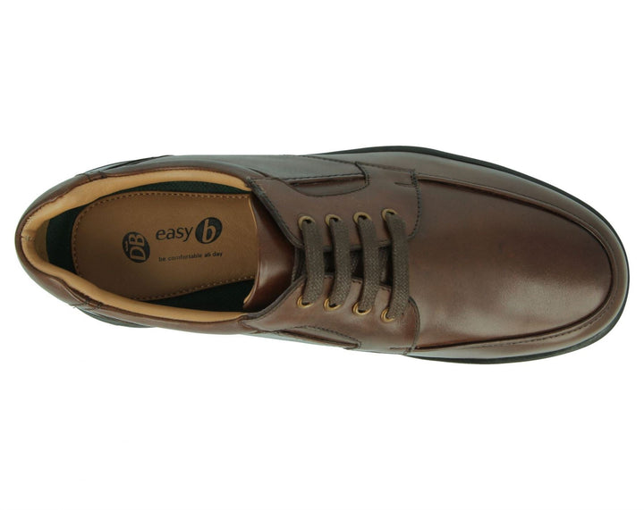 Mens Wide Fit DB Congo Shoes in Black Smooth Leather - Image 1