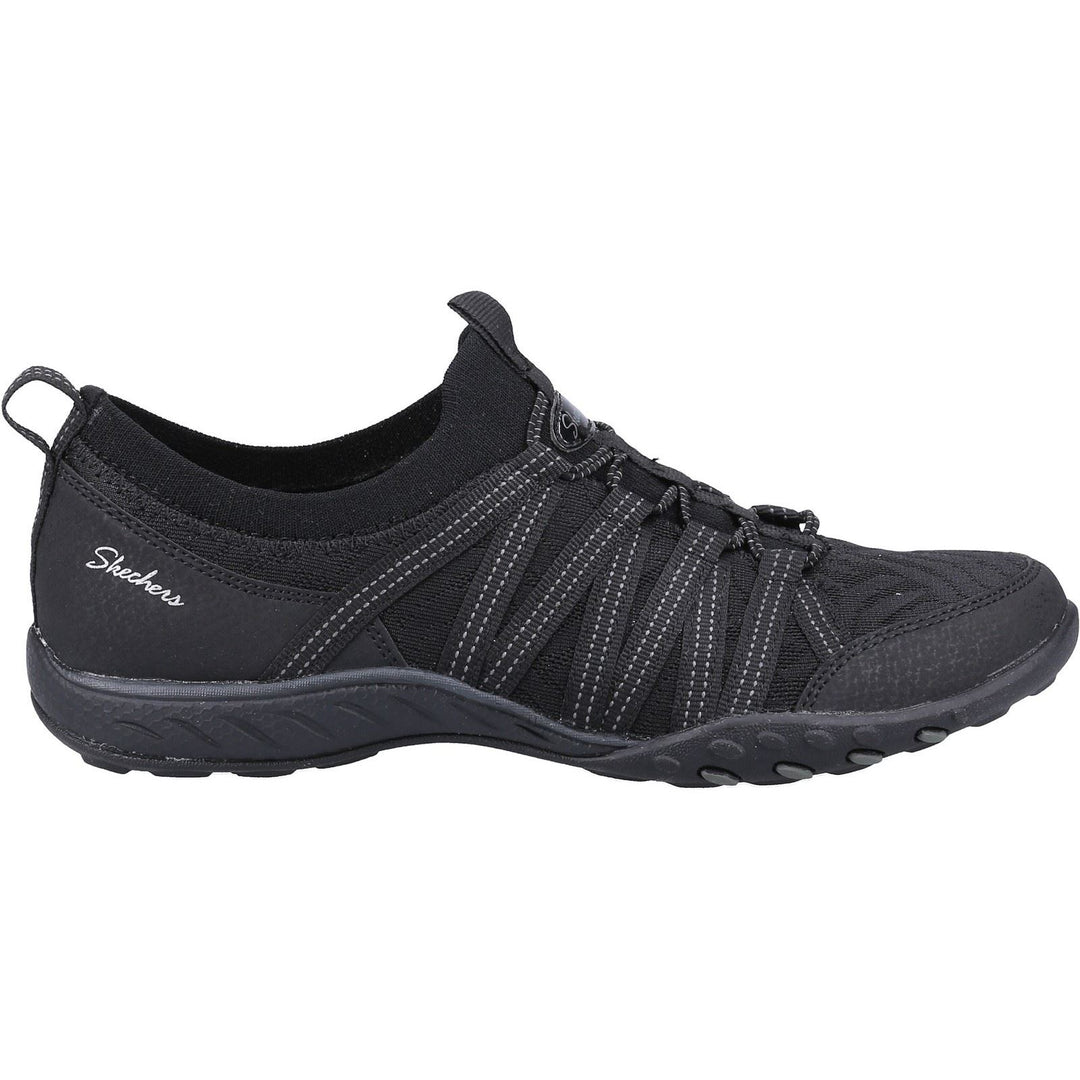 Women's Wide Fit Skechers 100244 Breathe Easy First Light Trainers in Black - Image 2