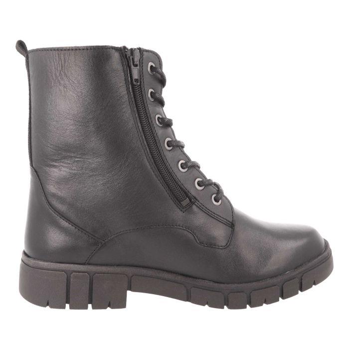Women's Wide Fit DB Cirrus Lace Up Boots in Black Leather - Image 1