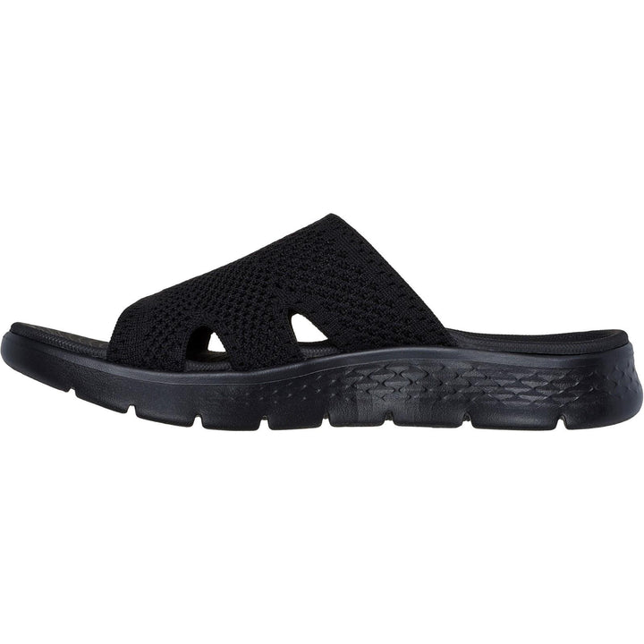 Women's Wide Fit Skechers 141425 Go Walk Flex Elation Sandals in Black - Image 1