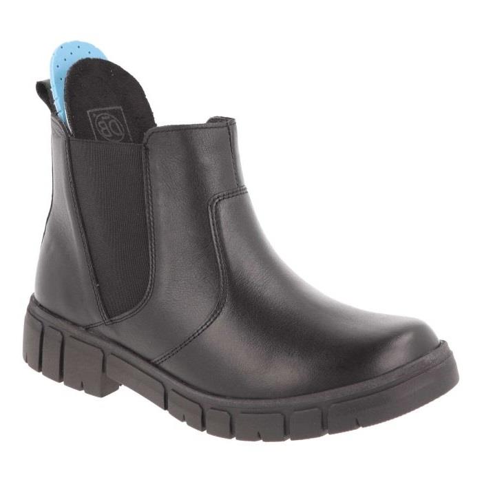 Women's Wide Fit DB Ella Boots in Black Leather - Image 1