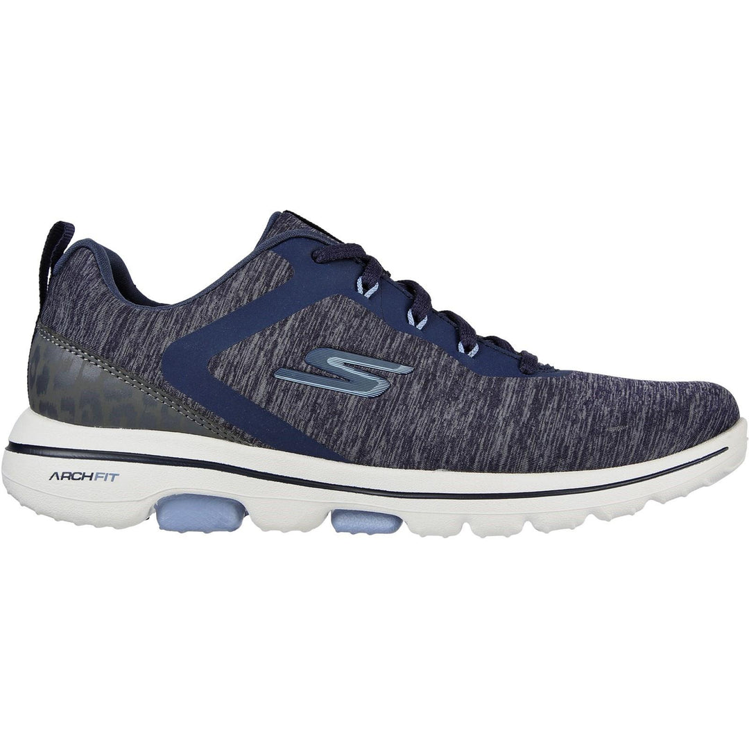 Women's Wide Fit Skechers Go Golf Walk 5 Trainers in Black/White - Image 7