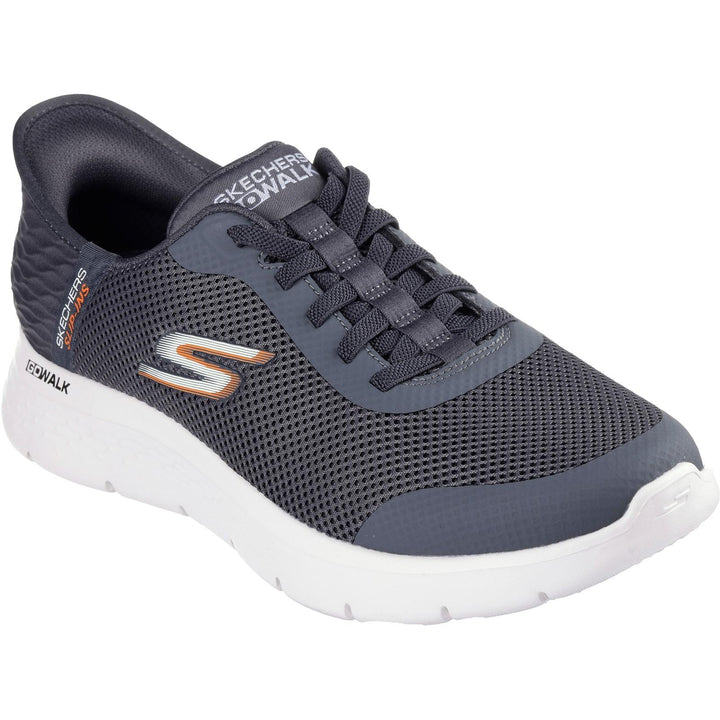 Men's Wide Fit Skechers 216324 Slip-ins Go Walk Flex Hands Up Trainers in Brown - Image 1