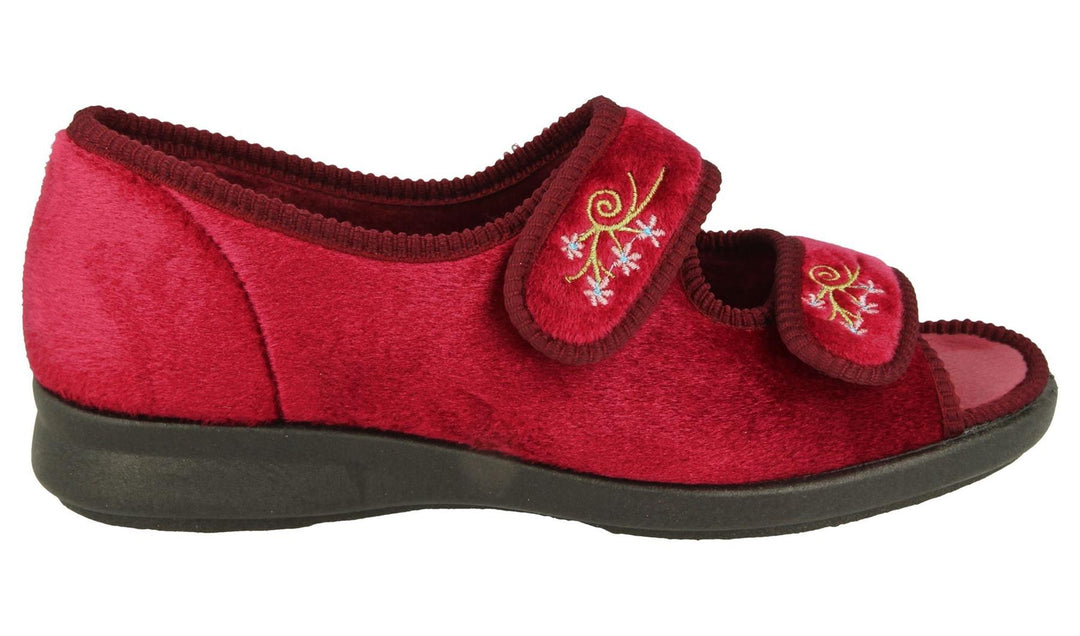 Womens Wide Fit DB Ace 2 Slippers in Black - Image 10