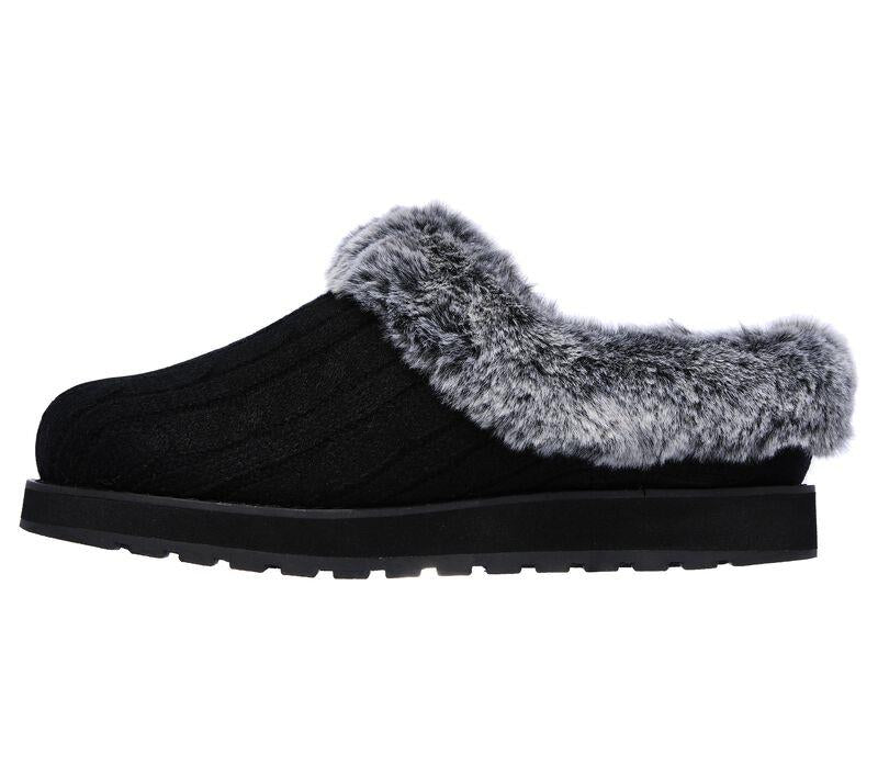 Womens Wide Fit Skechers Keepsakes Ice Angel Mule Slippers - Exclusive in Black - Image 4