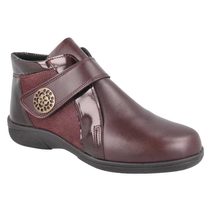 Women's Wide Fit DB Celeste Boots in Black Leather / Patent / Stretch - Image 1