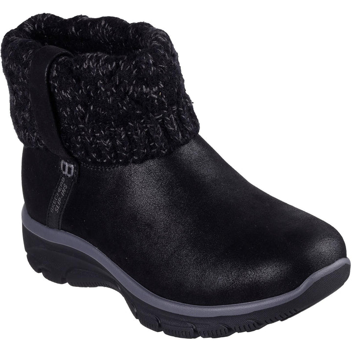 Women's Wide Fit Skechers 168033 Slip-ins Easy Going Cozy Weather 2 Boots in Black - Image 1