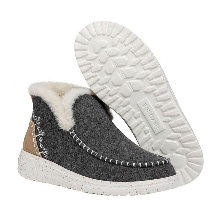Women's Heydude 40208 Denny Wool Faux Shearling Ankle Boots in Grey - Image 1