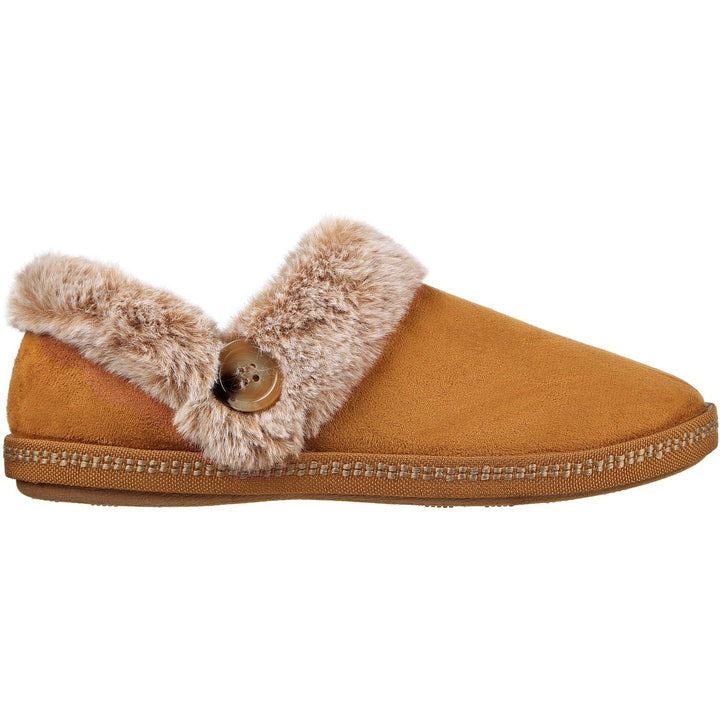 Women's Wide Fit Skechers Cozy 167219 Campfire Fresh Toast Slippers in Chestnut - Image 1