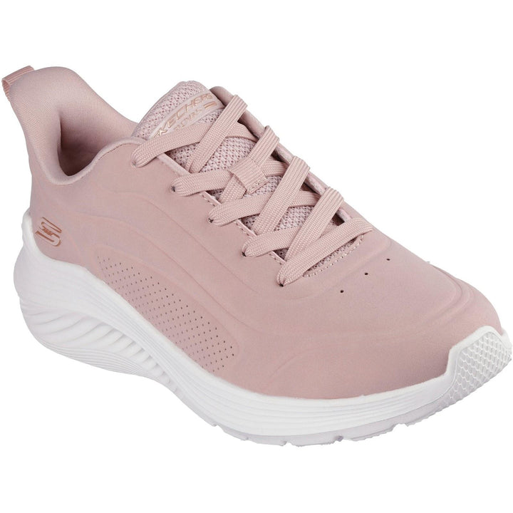 Women's Wide Fit Skechers 117485 Bobs Sport Squad Waves Just Wading Trainers in Blush - Image 1