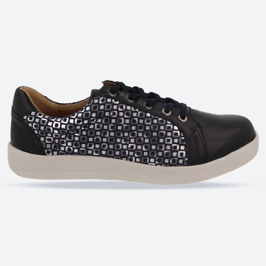 Women's Wide Fit DB Campion Shoes in Navy Leather / Textile - Image 1