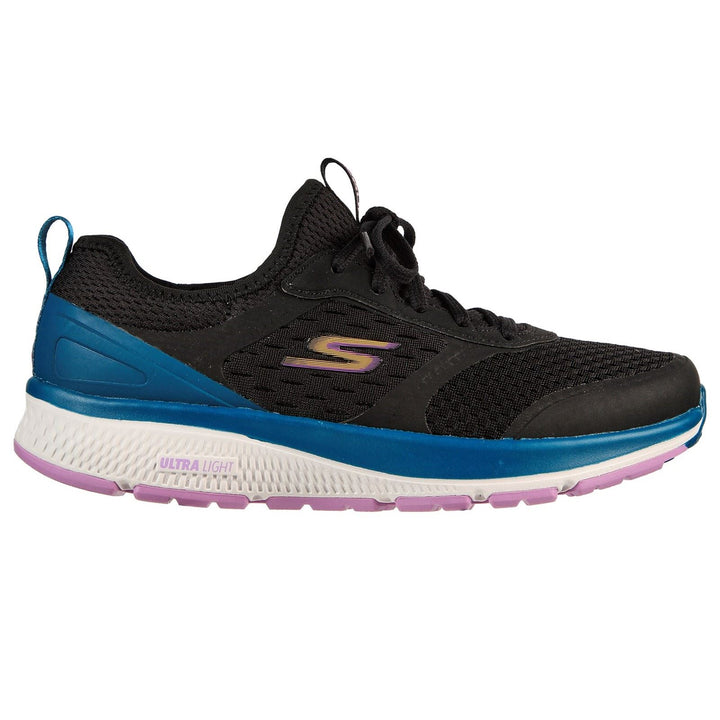 Women's Wide Fit Skechers 128276 Go Run Consistent Vivid Trainers - Black in Black - Image 1