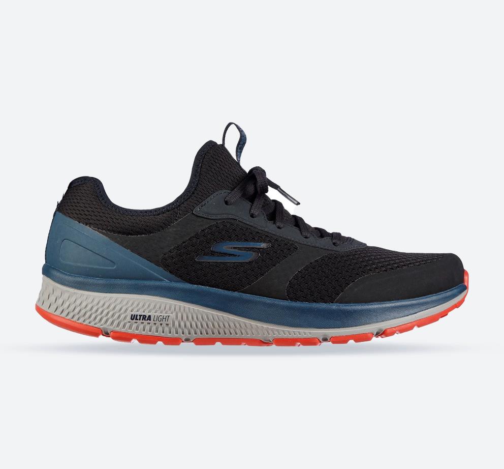 Men's Wide Fit Skechers 220102 GOrun Consistent Trainers - Black/Blue in Black/Blue - Image 1
