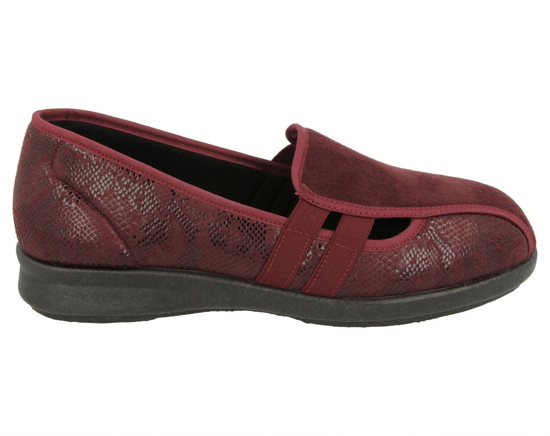 Womens Wide Fit DB Peterborough Shoes in Navy Suedette / Stretch - Image 12