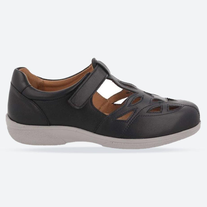 Women's Wide Fit DB Ayla Shoes in Navy Leather - Image 1