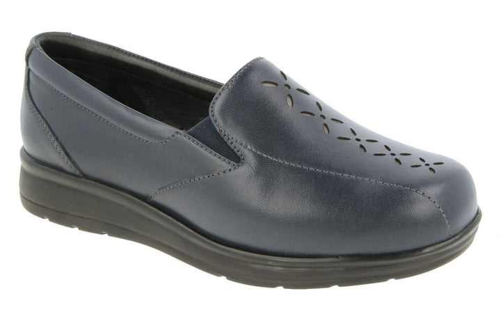Womens Wide Fit DB Cameron Shoes in Black Leather - Image 1