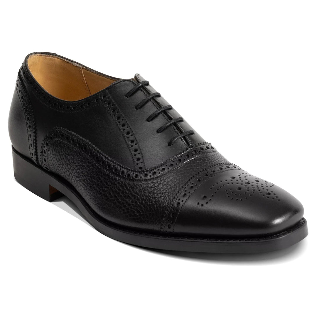 Men's Wide Fit Barker Sligo Oxford Shoes in Black - Image 3