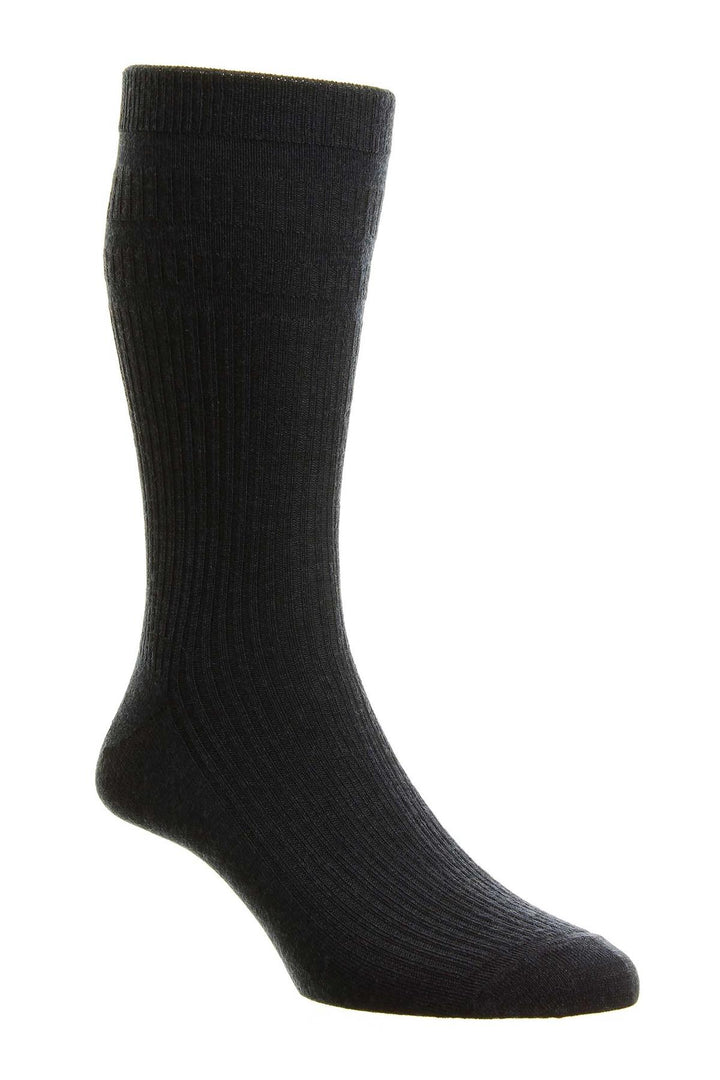 Mens HJ HALL Softop HJ190 Wool Socks in Black - Image 1