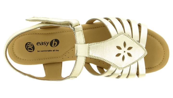Women's Wide Fit DB Tundra Sandals in Black Leather - Image 1