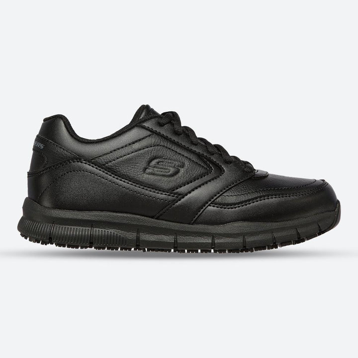 Women's Wide Fit Skechers 77235EC Nampa Wyola Occupational Trainers in Black - Image 1