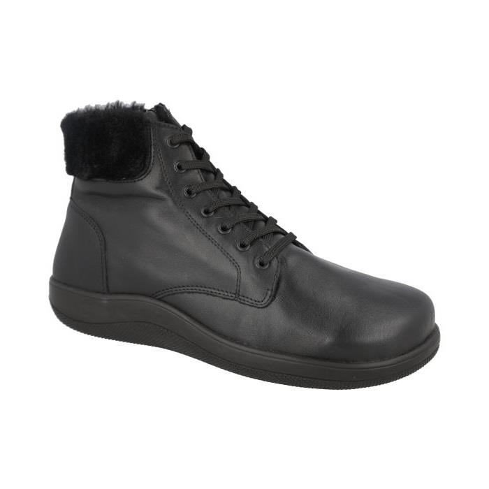Women's Wide Fit DB Buckfast Boots in Black Leather - Image 3
