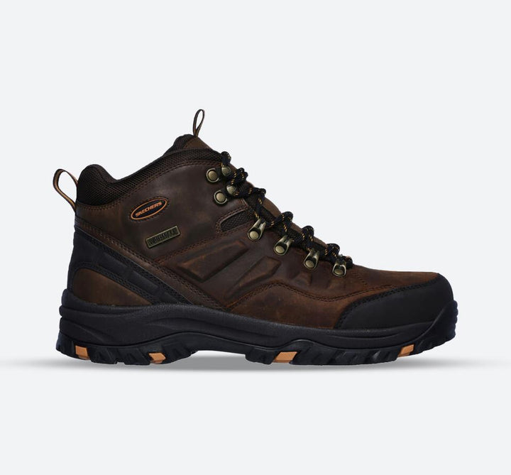 Men's Wide Fit Skechers 65529 Relaxed Fit Relment Traven Hiking Boots in Brown - Image 1