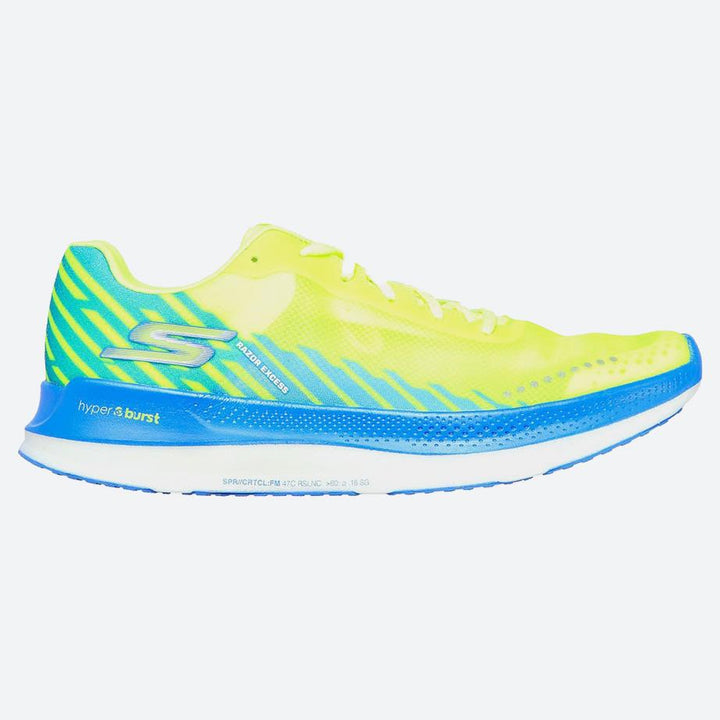Men's Wide Fit Skechers Go Run Razor Excess Sports Trainers in Blue/Coral - Image 1