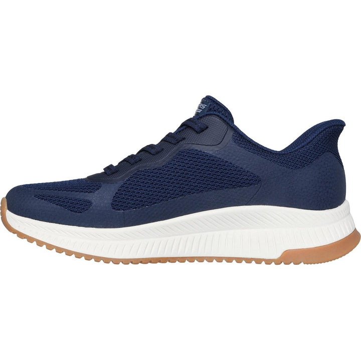 Women's Wide Fit Skechers 117624 Slip-ins Bobs Squad 4 Staple Look Trainers in Navy - Image 1
