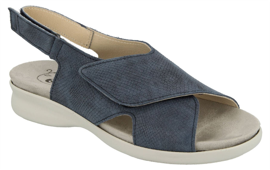 Womens Wide Fit DB Island Sandals in Cream Snake Print - Image 4