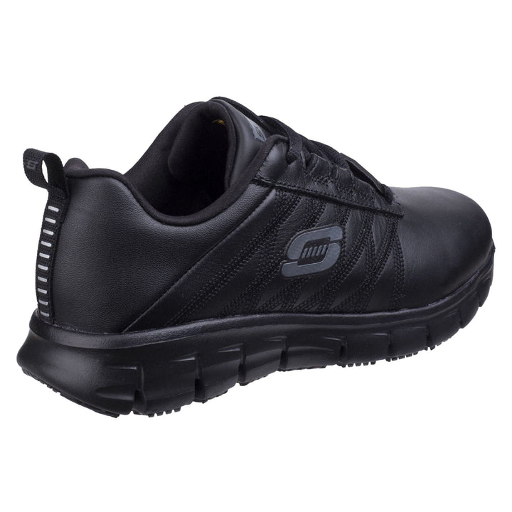 Women's Wide Fit Skechers 76576EC Sure Track Erath Occupational Trainers in Black - Image 1