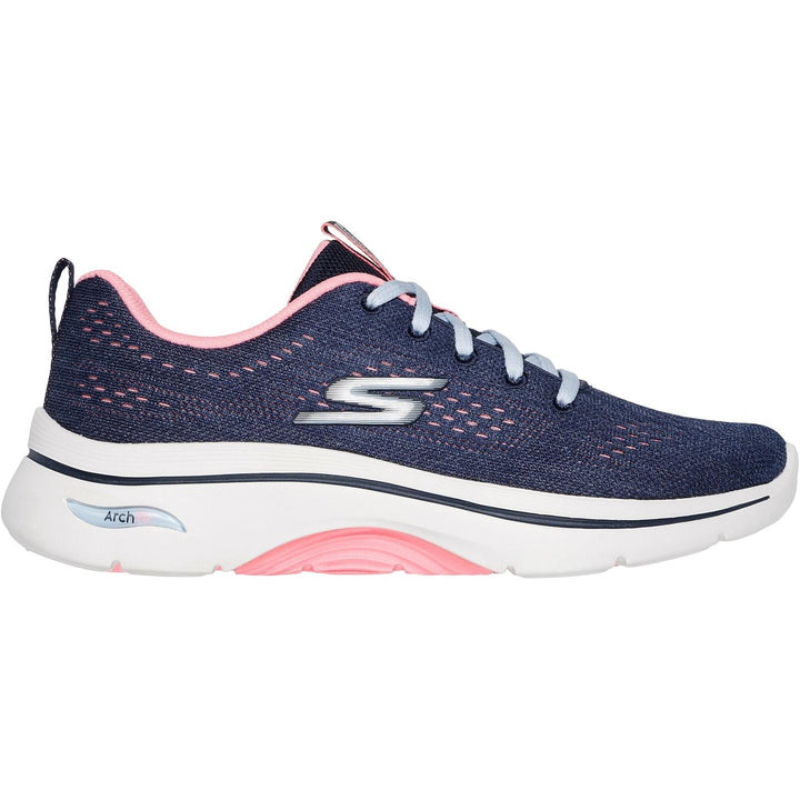Women's Wide Fit Skechers 125311 Go Walk Arch Fit 2.0 Vivid Trainers in Grey/Lavender - Image 1