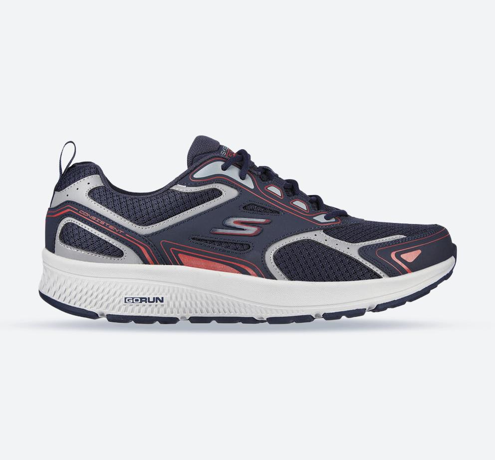 Men's Wide Fit Skechers 220034 Go Run Consistent Wide Trainers - Navy/Red in Navy/Red - Image 1
