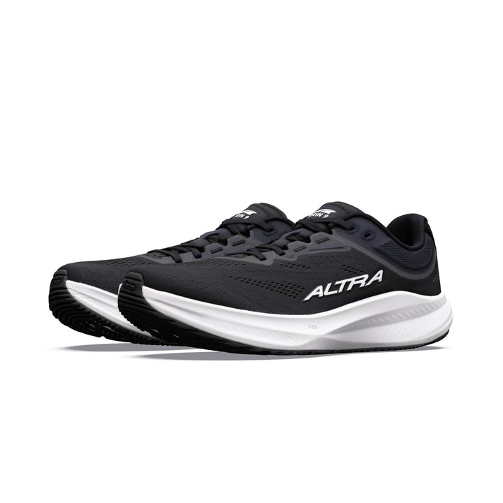 Men's Wide Fit Altra Torin 9 Trail Running Trainers in Black/White/Black - Image 1