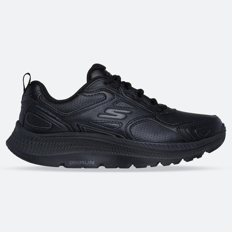 Women's Wide Fit Skechers 128613W Go Run Consistent 2.0 Sumpter Trail Trainers in Black - Image 1
