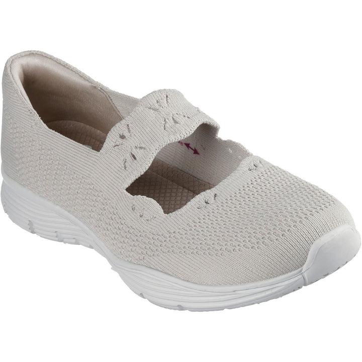 Women's Wide Fit Skechers 159078 Seager Cute N' Coy Shoes in Natural - Image 1