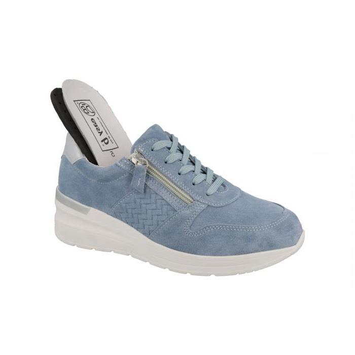 Women's Wide Fit DB Arabia Trainers in Sky Blue Suede - Image 5