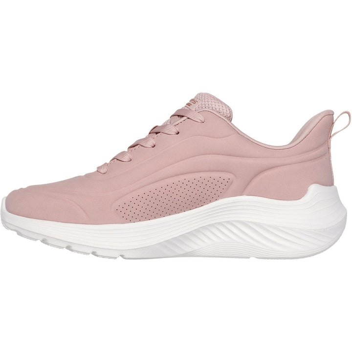 Women's Wide Fit Skechers 117485 Bobs Sport Squad Waves Just Wading Trainers in Blush - Image 1