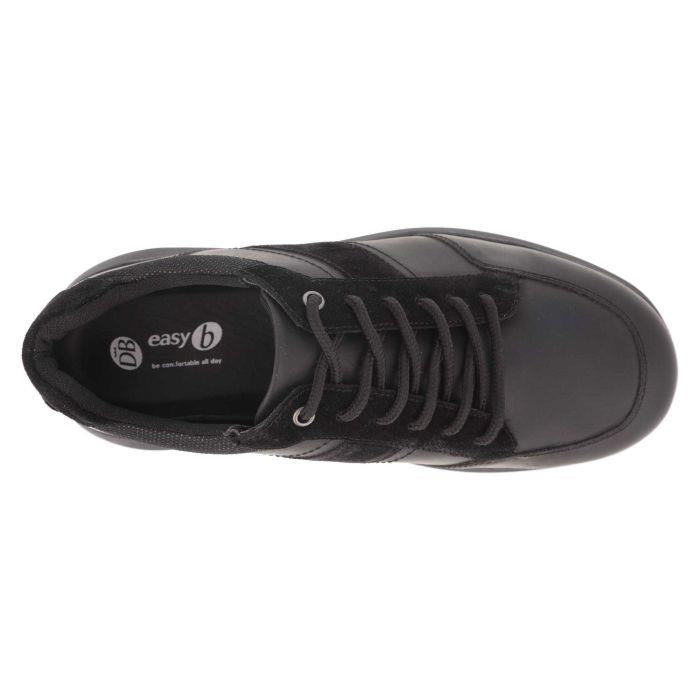 Men's Wide Fit DB Owen Lace Up Trainers in Black Leather / Black Suede - Image 5