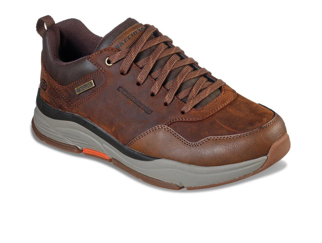 Men's Wide Fit Skechers 210021 Benago Hombre Walking Trainers - Dark Brown in Dark Brown - Image 3