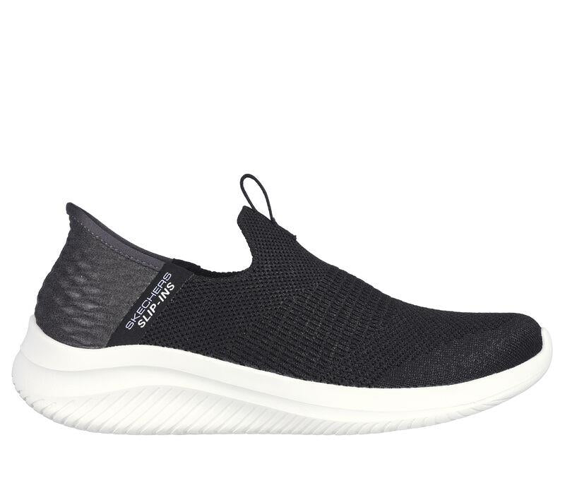 Women's Wide Fit Skechers 149709W Slip-ins Ultra Flex 3.0 Smooth Step Trainers in Black - Image 2