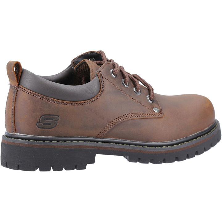 Men's Wide Fit Skechers 6618 Tom Cats Lace Up Shoes in Dark Brown - Image 1