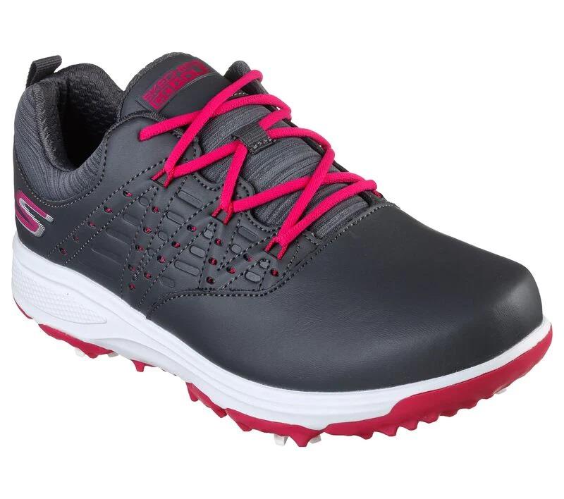 Women's Wide Fit Skechers 17001 Go Golf Pro V.2 Sports Trainers in Charcoal/Pink - Image 9