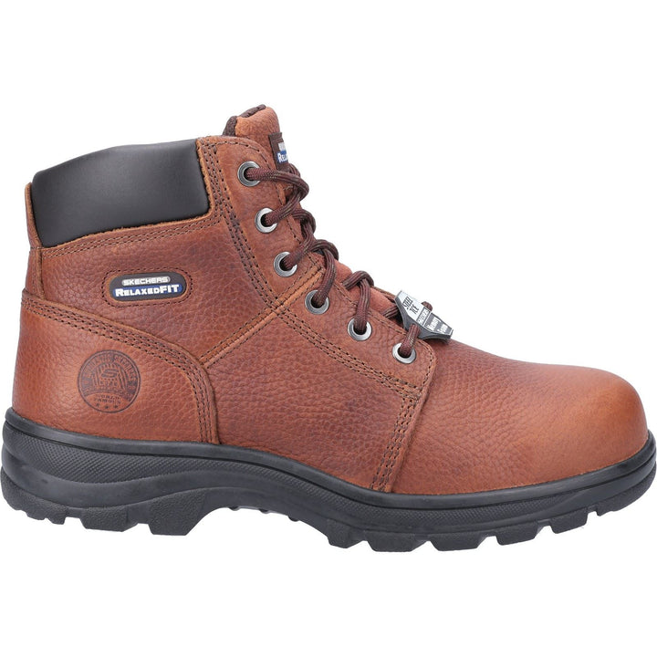 Men's Wide Fit Skechers 77009EC Workshire Safety Boots in Brown - Image 1