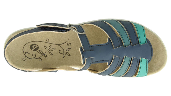 Womens Wide Fit DB Pochard Sandals in Red Multi Synthetic - Image 1