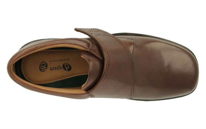 Mens Wide Fit DB Benny Shoes in Black Leather - Image 1